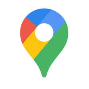 A map pin icon with red, blue, yellow, and green segments on a white background, resembling the Google Maps logo.